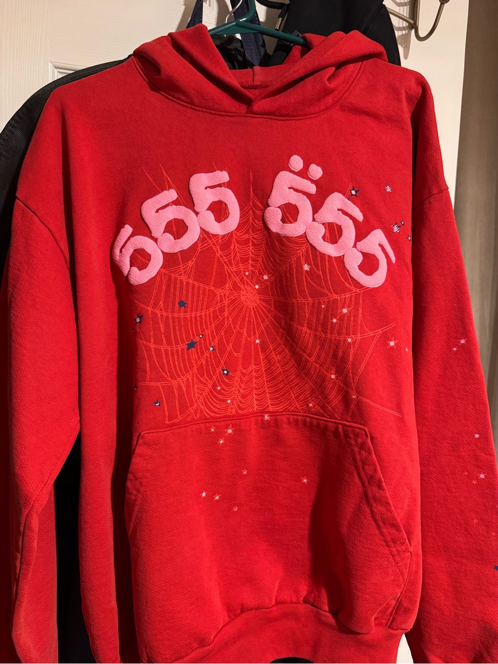 Spyder Red Crewneck Hoodie with Pink Embroidered Accents